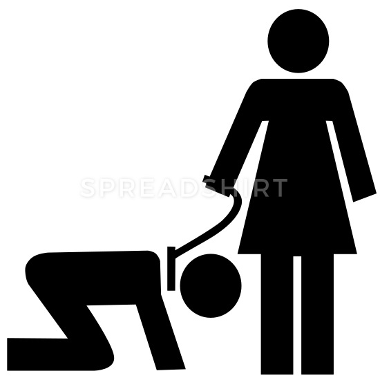 frau-mit-mann-an-der-leine-frauen-premium-t-shirt.jpg